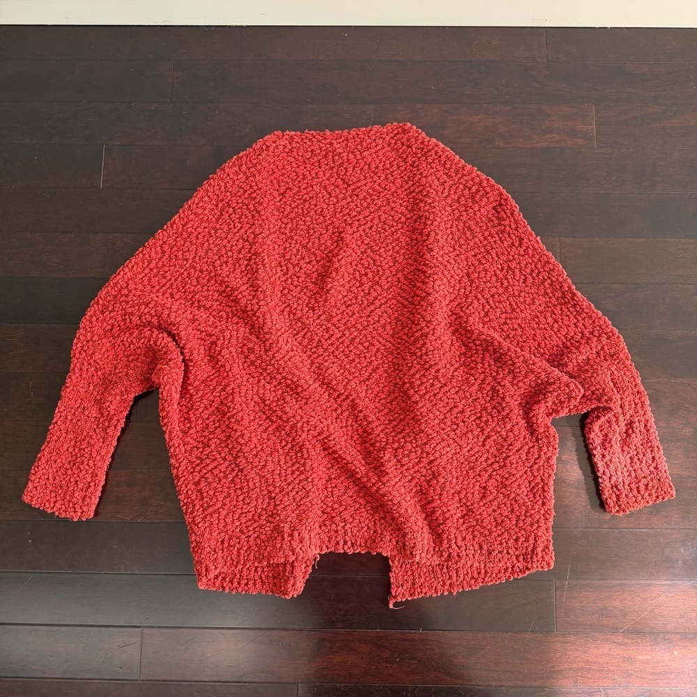 Umgee Women's Boho Cardigan Open Front, Long Sleeve, Small, Soft Orange Oversize - Picture 4 of 9
